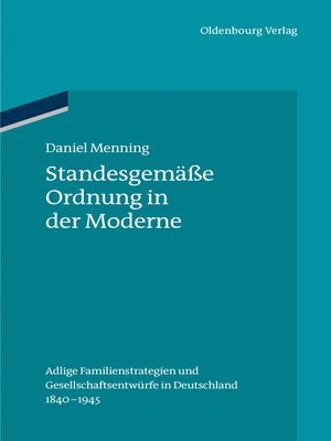 cover image of Standesgemäße Ordnung in der Moderne